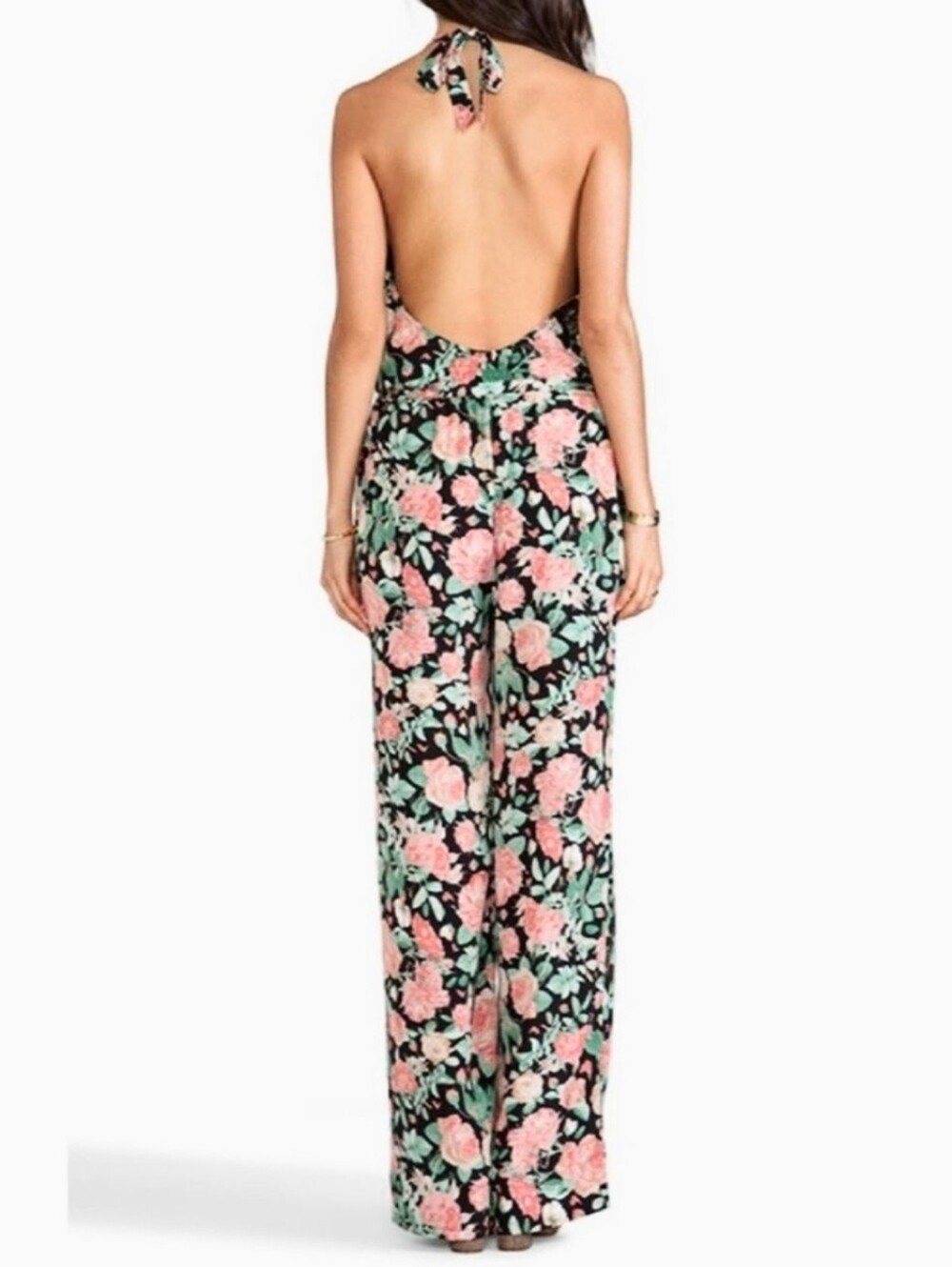 Lovers + Friends Floral Halter Wide-Leg Jumpsuit - Size M - Picture 2 of 9